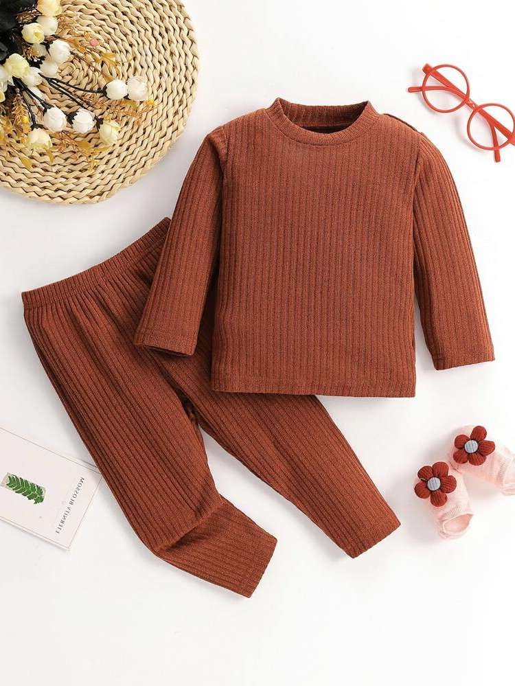  Round Neck Long Sleeve Regular Fit Baby Sets 697
