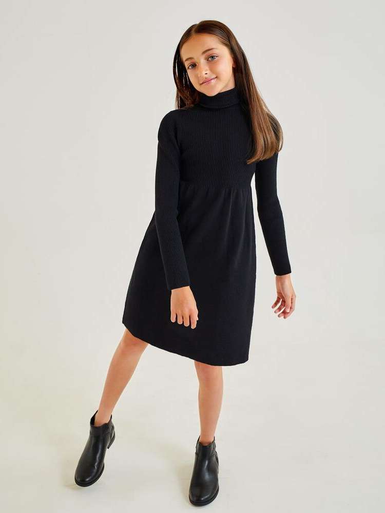  High Neck Plain Regular Fit Girls Clothing 263