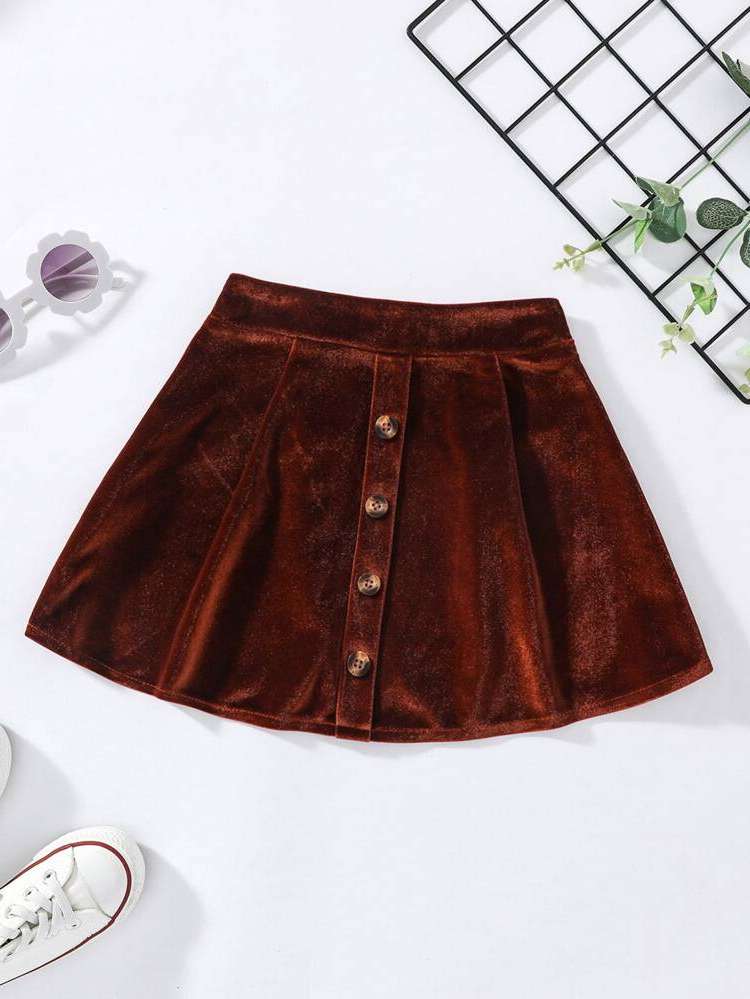 Rust Brown Short Casual Toddler Girls Bottoms 6355