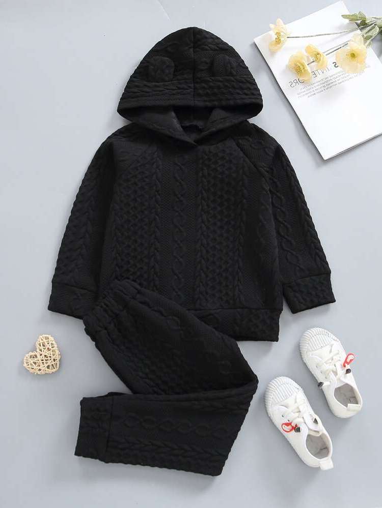  Hooded Regular Fit Rust Brown Toddler Girl Two-piece Outfits 9996