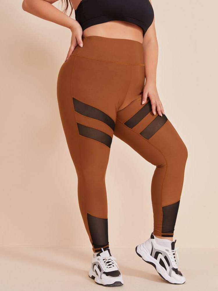  Cropped Colorblock Women Plus Activewear 342