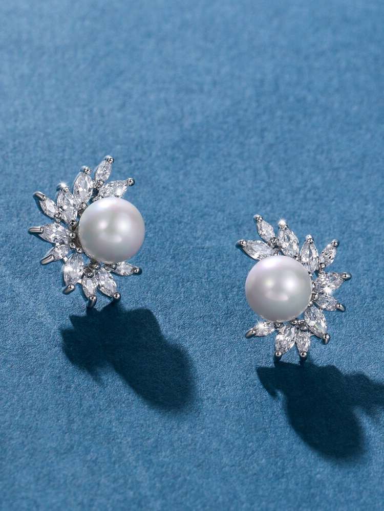  Silver Pearls Fine Earrings 7268