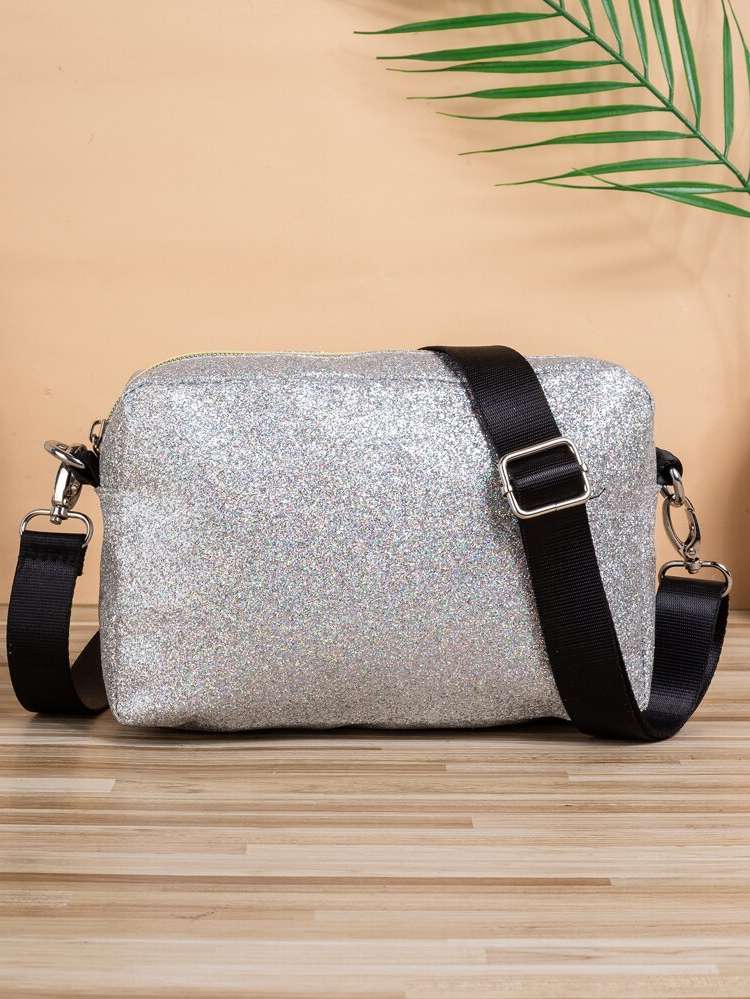 Glitter Silver Plain Bags 3143