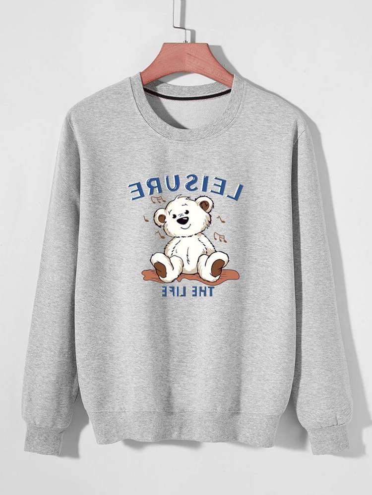 Casual Regular Long Sleeve Letter Men Sweatshirts 515