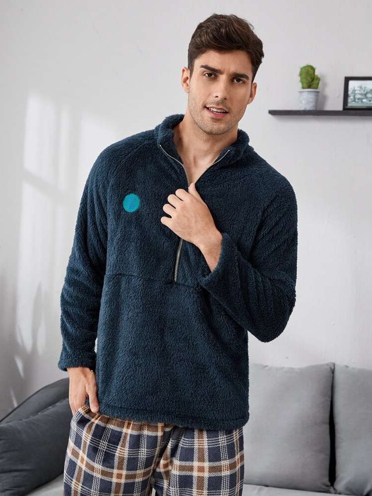  Long Sleeve Patched Men Loungewear Tops 616