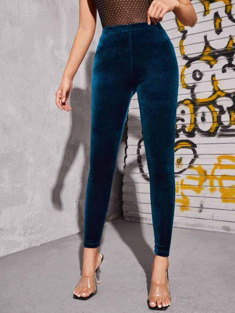  Glamorous Cropped Teal Blue Women Clothing 8654