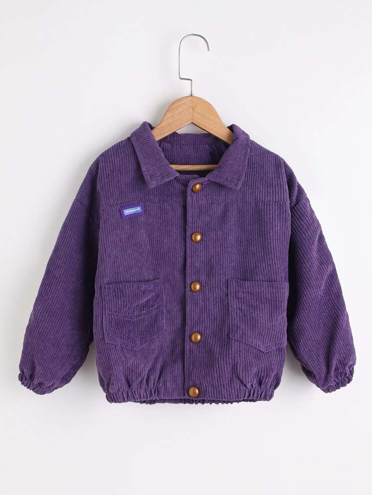 Casual Violet Purple Colorblock Long Sleeve Kids Clothing 2070