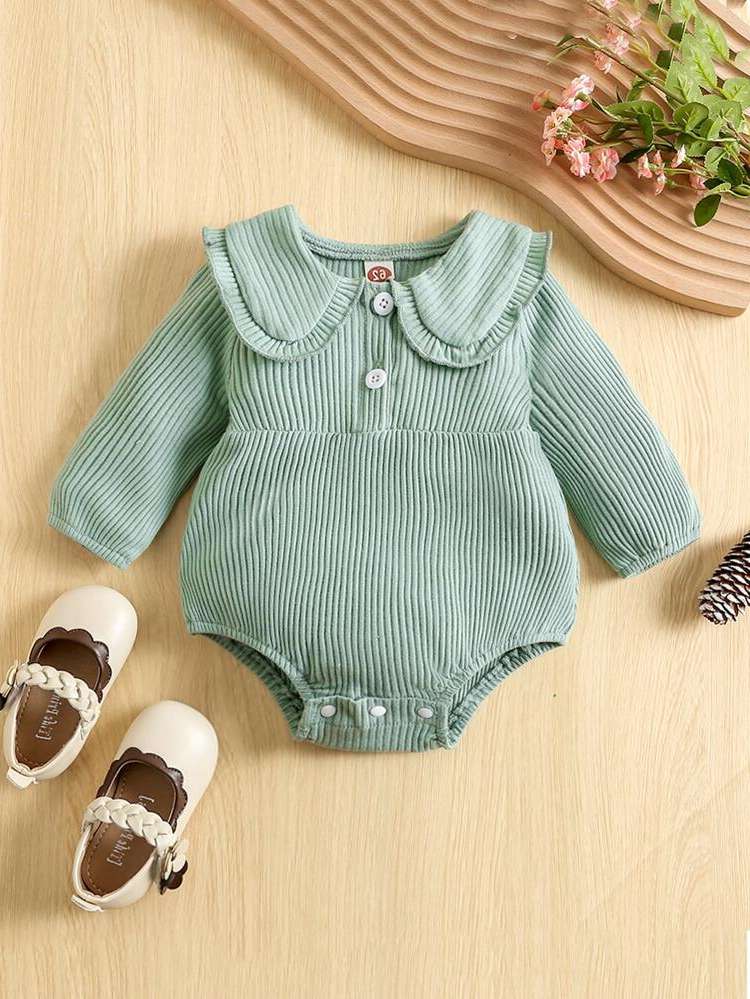 Long Sleeve Button Baby Clothing 1372