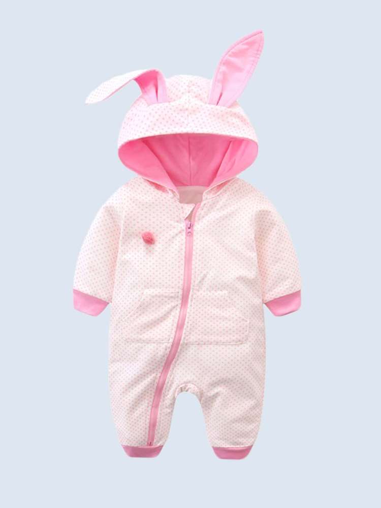 Long Sleeve Cartoon Cute Hooded Baby Clothing 1679