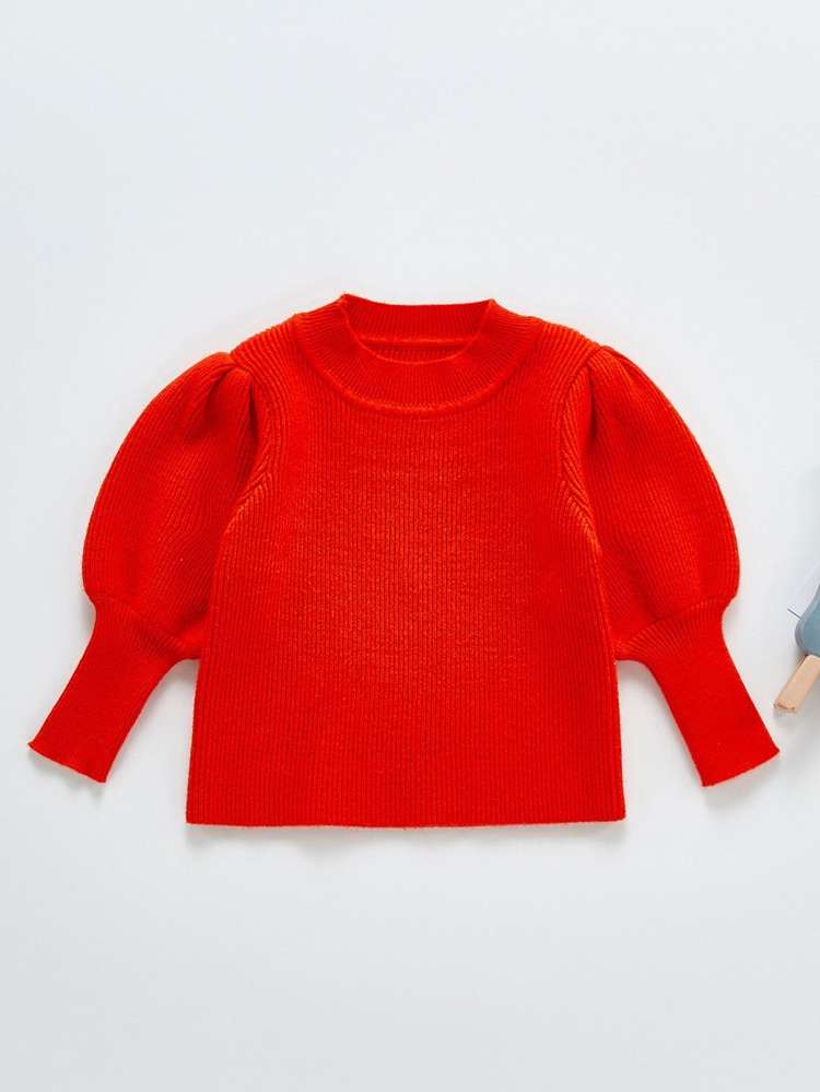 Long Sleeve Rib-Knit Casual Baby  Mom 7834