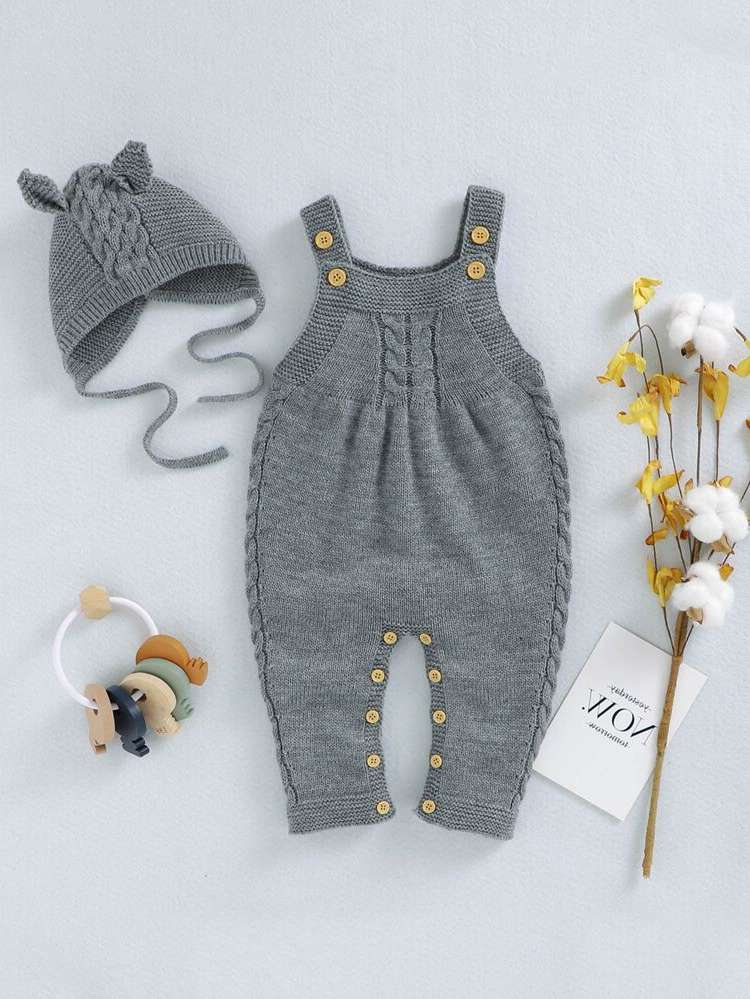 Fake Buttons Plain Casual Long Baby  Mom 7178