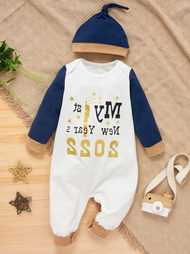  Slogan Round Neck Baby Onesies 220