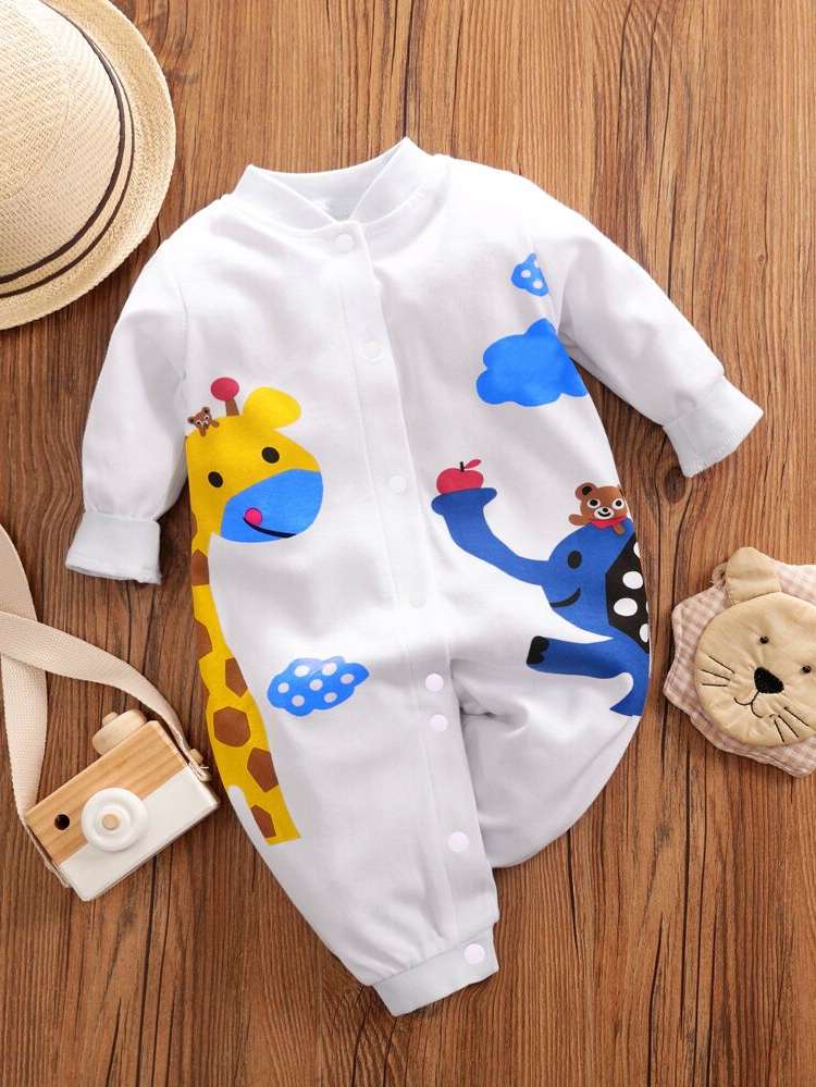  Slogan Baseball Collar Casual Baby Clothing 8744