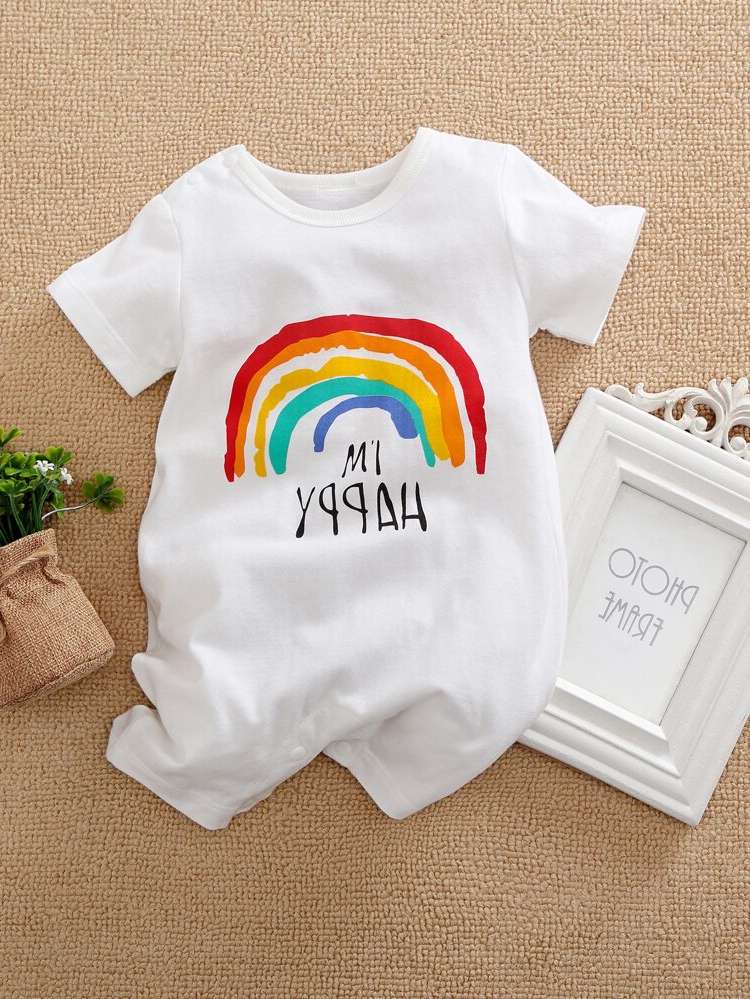 Round Neck White Baby Onesies 6486