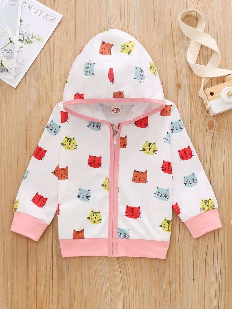 Cartoon Long Sleeve Casual Hooded Baby Sweatshirts 7388