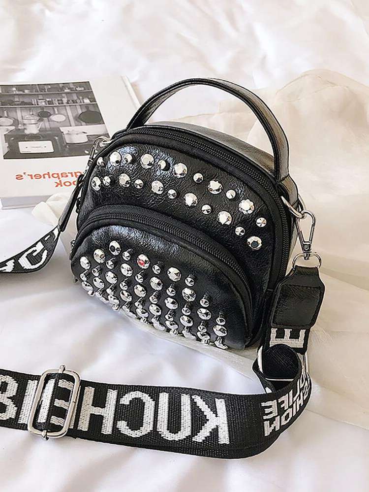 Fashionable White Studded Bags 6954