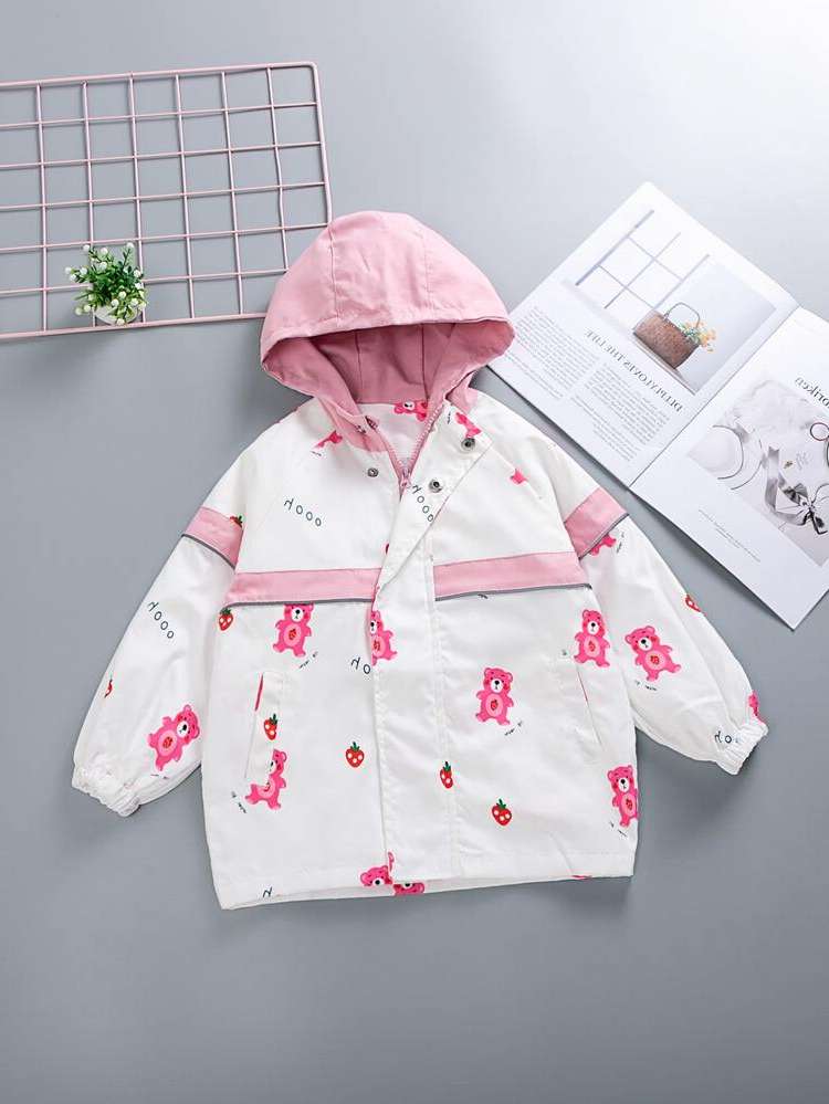 Long Sleeve Hooded White Regular Fit Kids Clothing 5460