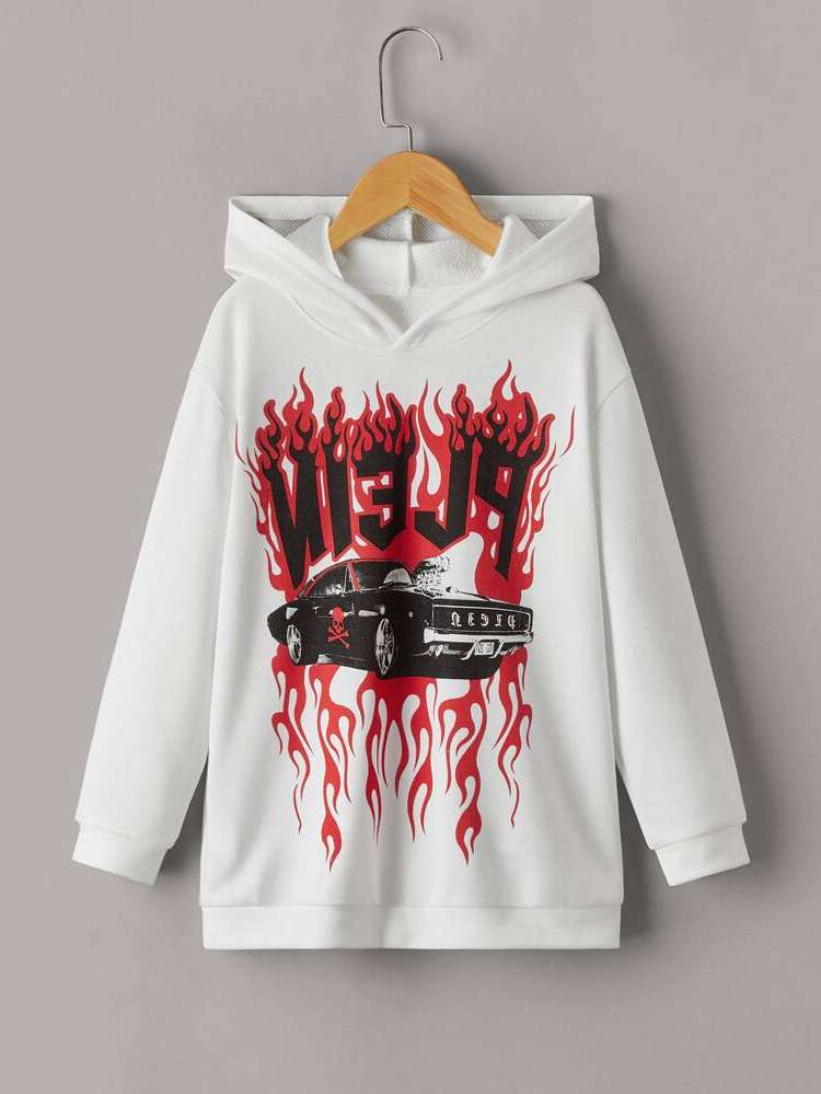  White Hooded Girls Sweatshirts 7322