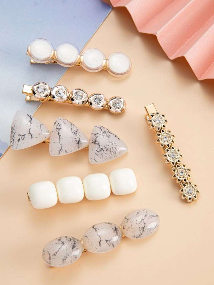  White Hair Clips 8140