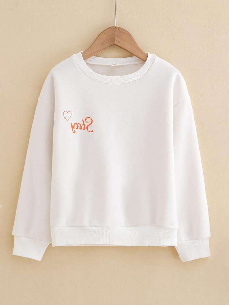 White Regular Girls Sweatshirts 710