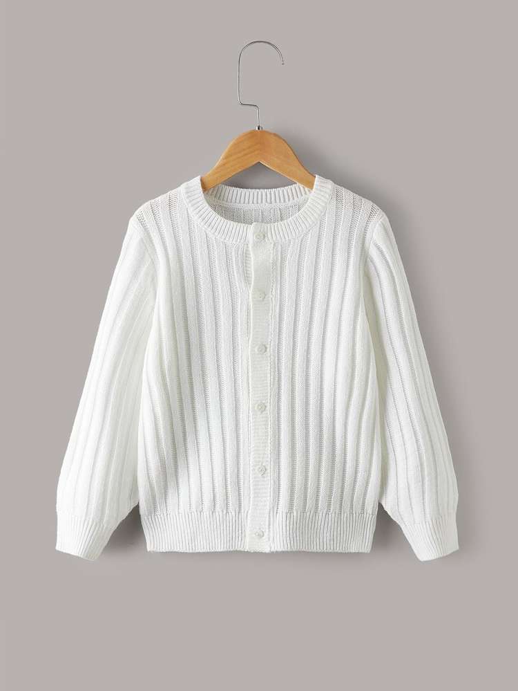 White Regular Long Sleeve Girls Knitwear 1325