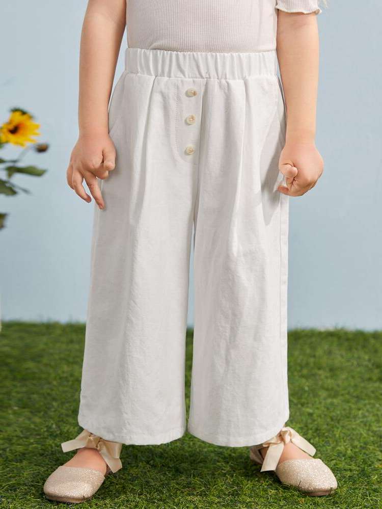 White Loose Long Toddler Girls Clothing 193