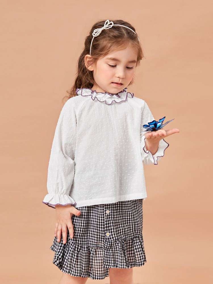 Gingham White Regular Kids Clothing 3155