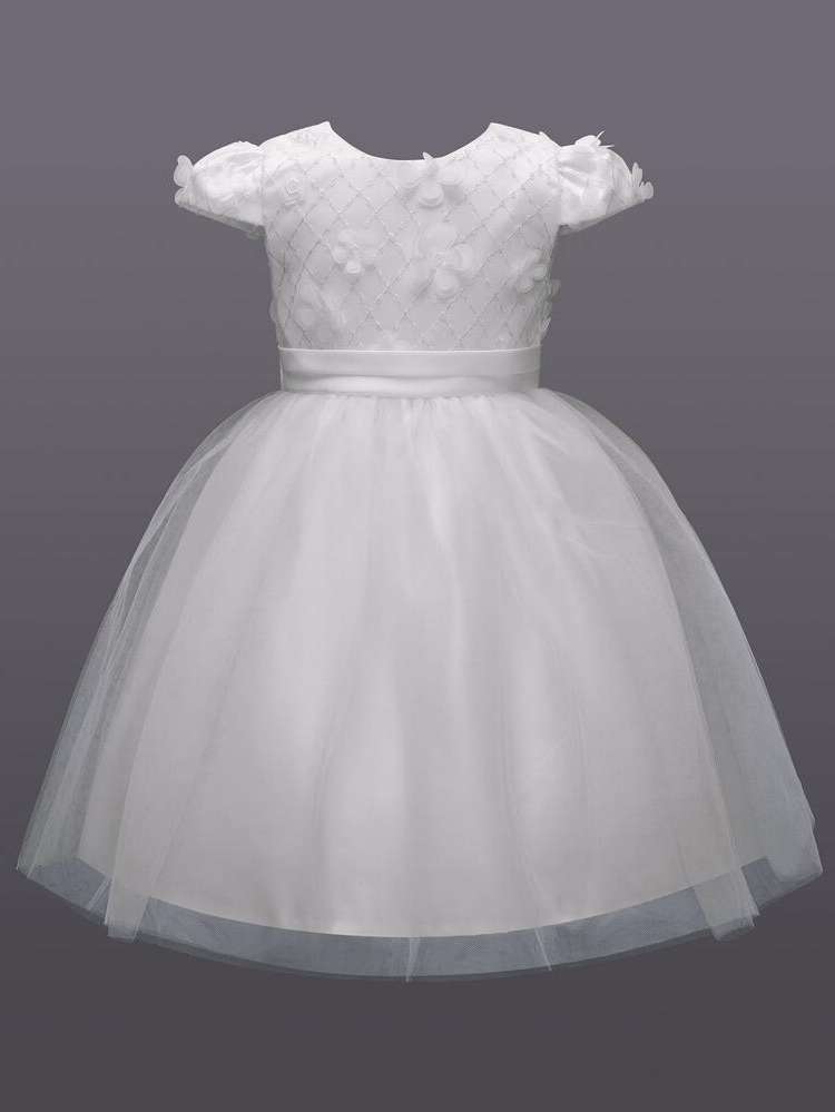 Contrast Mesh White Regular Fit Glamorous Toddler Girl Partywear 569