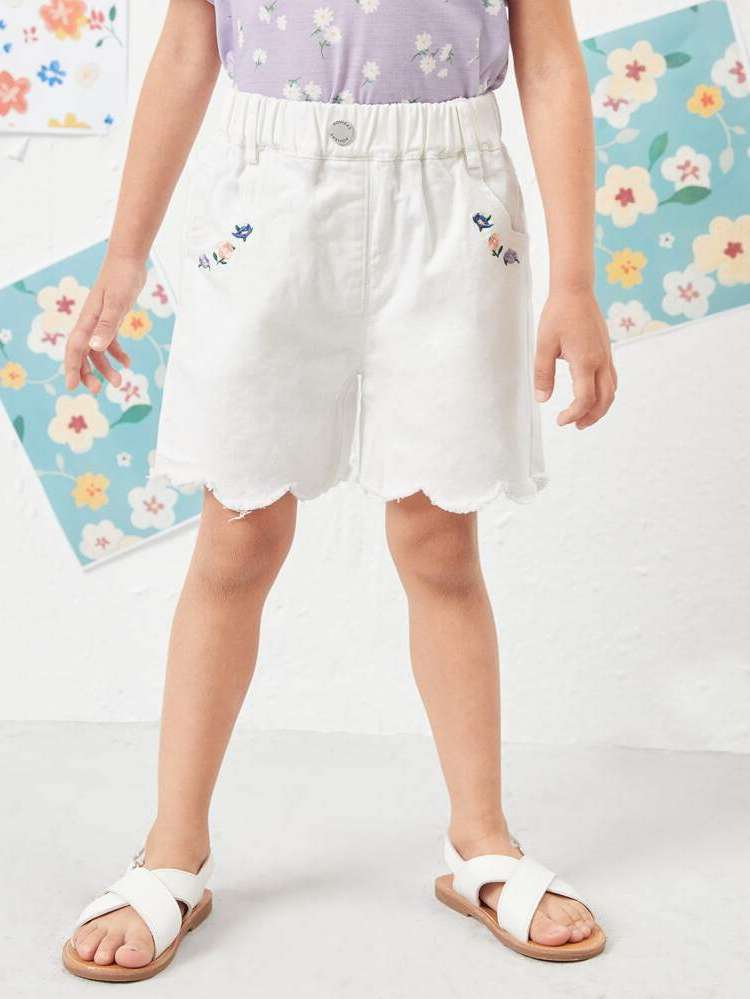  Embroidery Floral Toddler Girls Denim 760