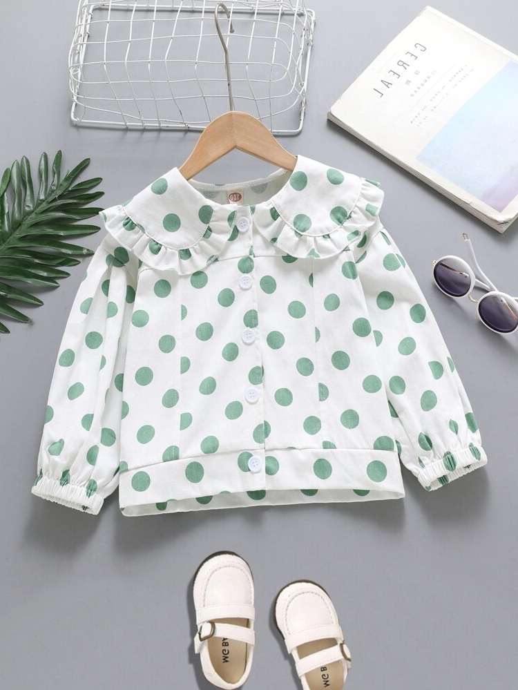 Long Sleeve Polka Dot Regular Fit Kids Clothing 7089