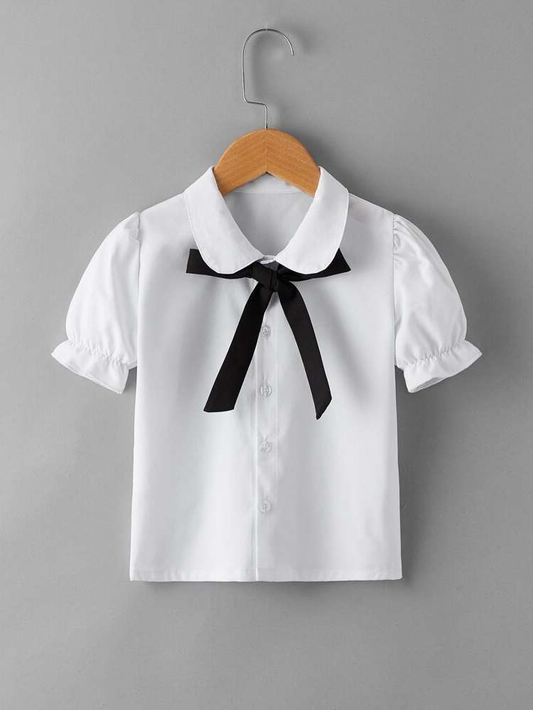 Regular Fit Preppy White Kids Clothing 9350