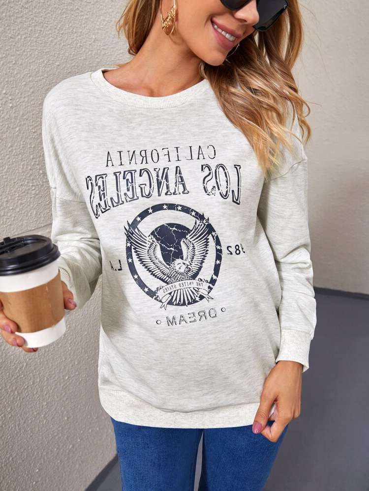 Long Sleeve Regular Fit White Casual Maternity Sweatshirts 5204