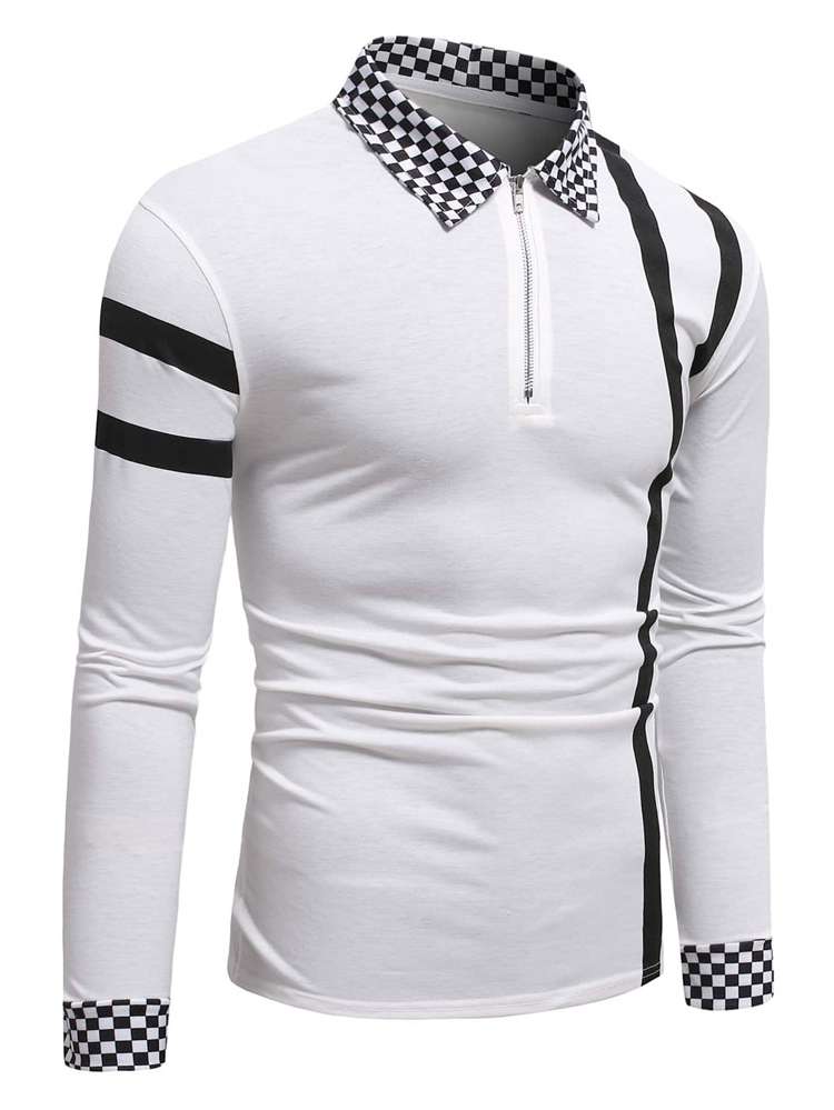 Button Polo Regular White Men Polo Shirts 5879