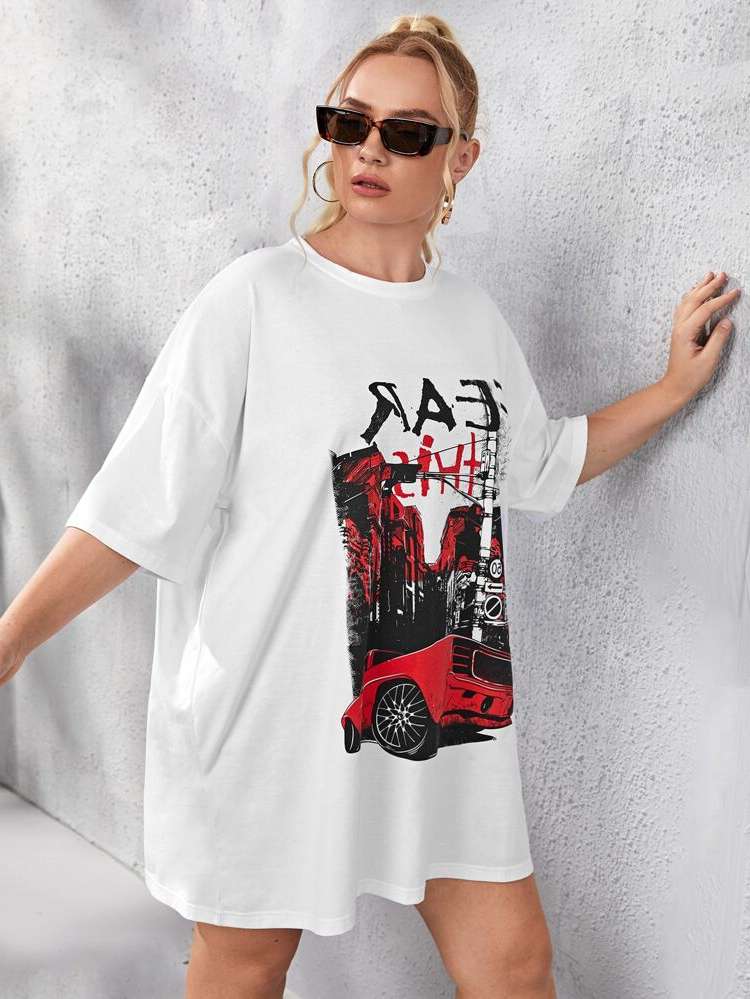  Casual Graphic Plus Size T-shirts 3643