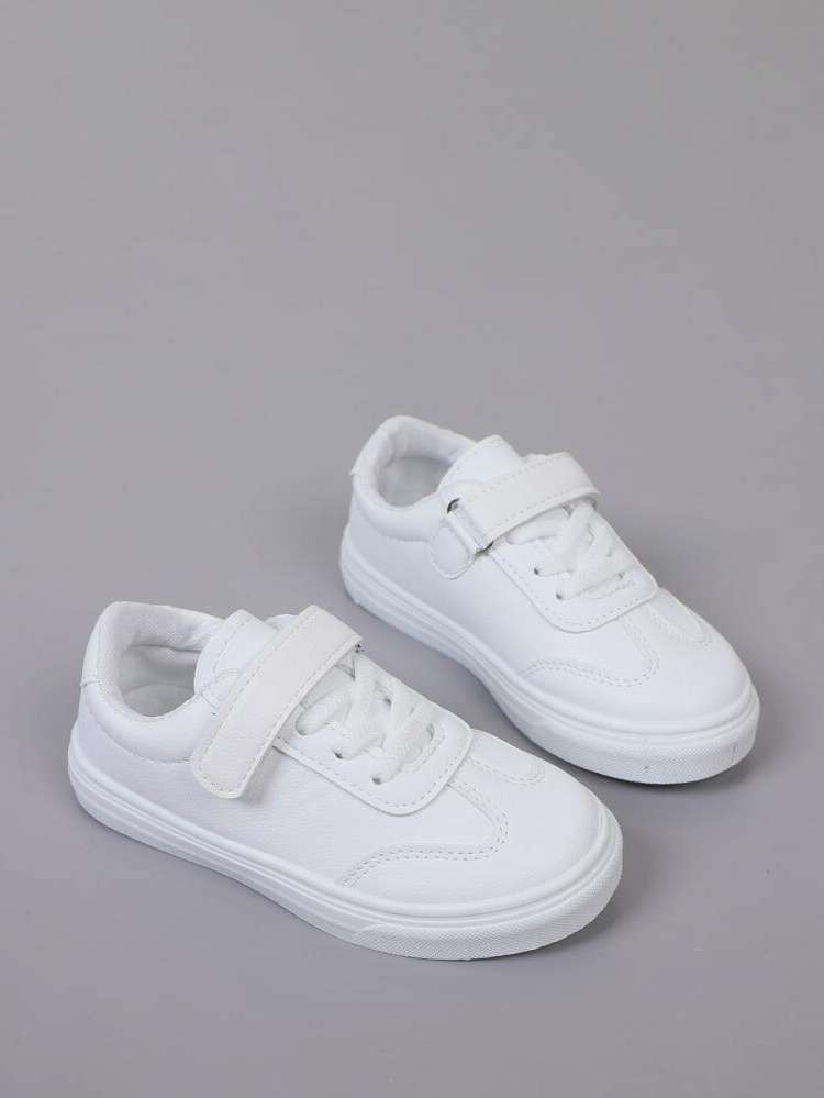  Plain White Kids Sneakers 282