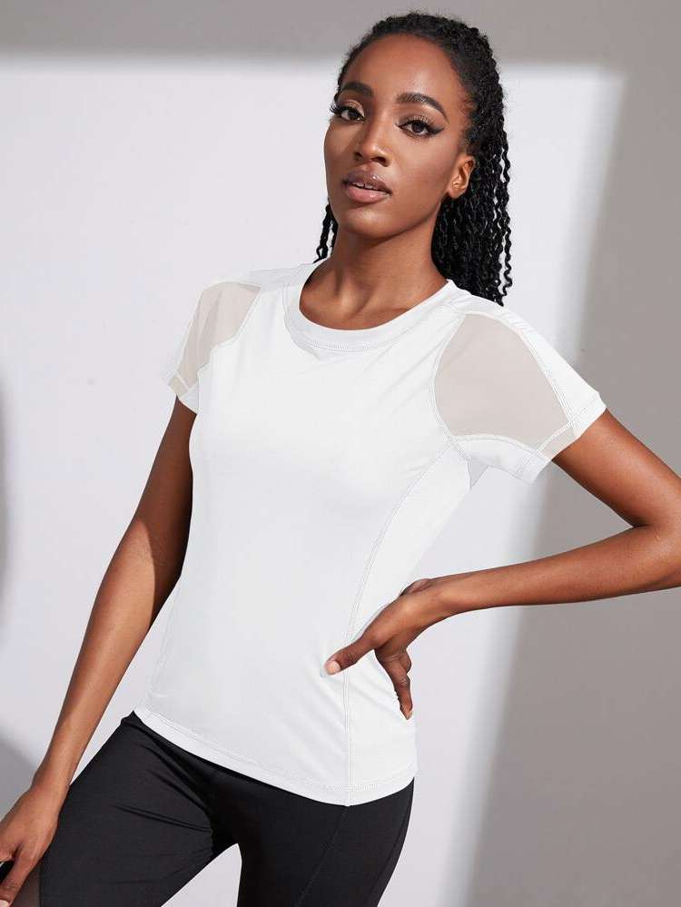 Plain Regular Fit Round Neck Women Activewear 3091