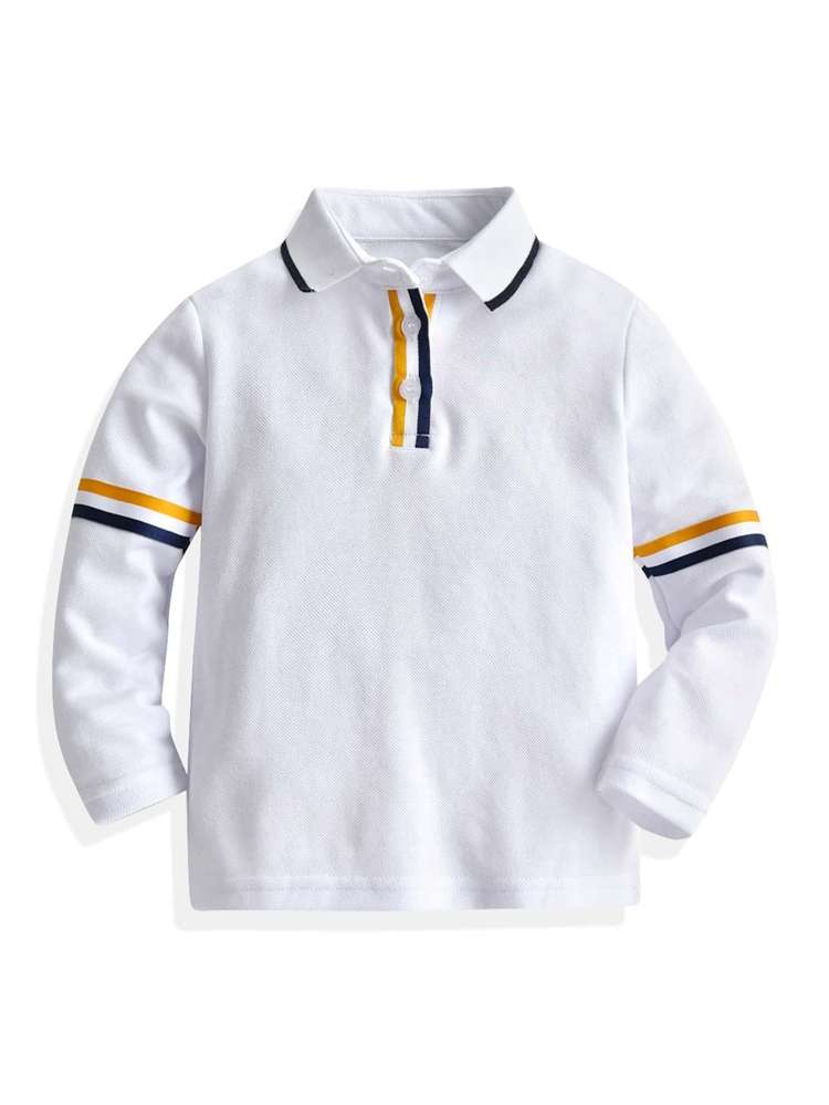 Button Long Sleeve White Casual Toddler Boys Clothing 7977