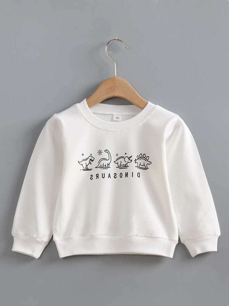 Regular Regular Fit White Toddler Boy Sweatshirts 1591