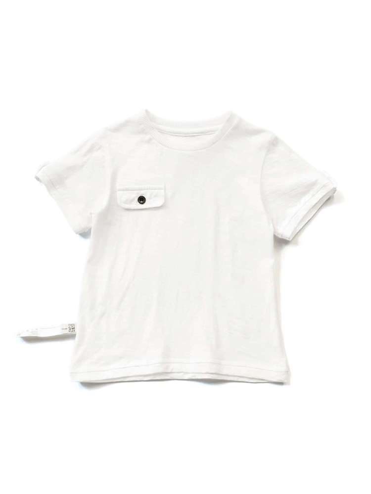 Button Round Neck Plain White Toddler Boys Clothing 9331