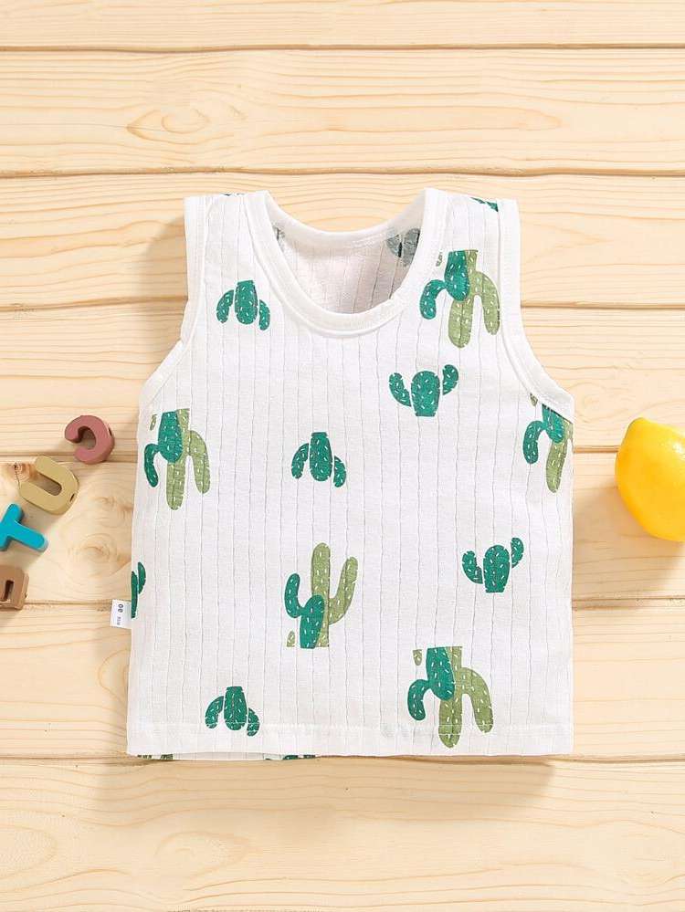  Round Neck Plants Regular Fit Toddler Boy Tanks 6768