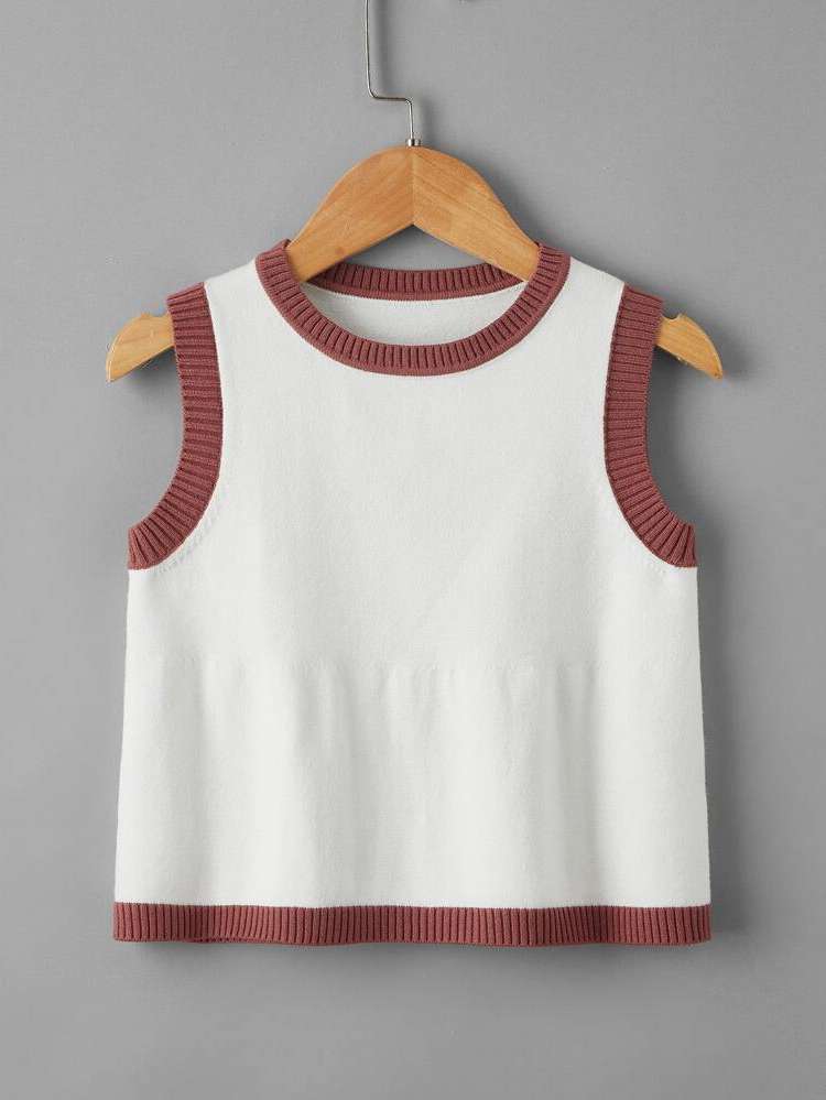 Round Neck Sleeveless Toddler Girls Clothing 3586