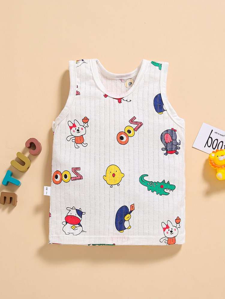  Regular Cartoon White Toddler Girl Tank Tops  Camis 7691