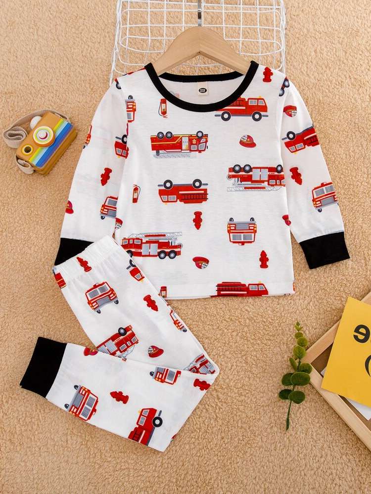 Round Neck Long Sleeve Boys Loungewear 4701