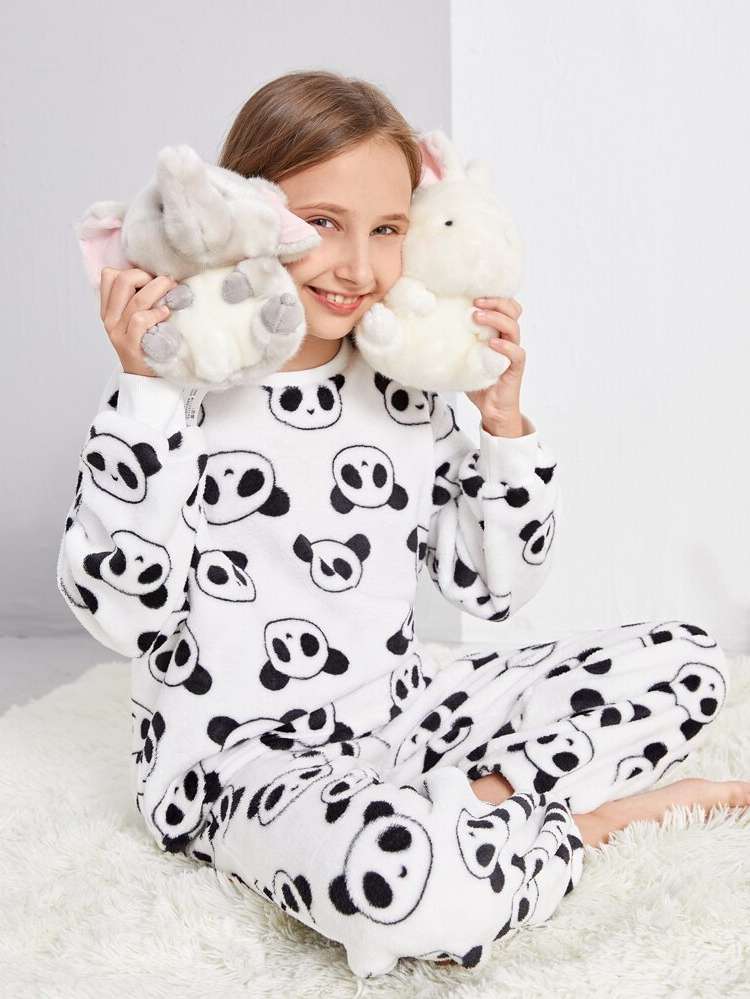 White Round Neck Cute Kids Underwear  Sleepwear 641