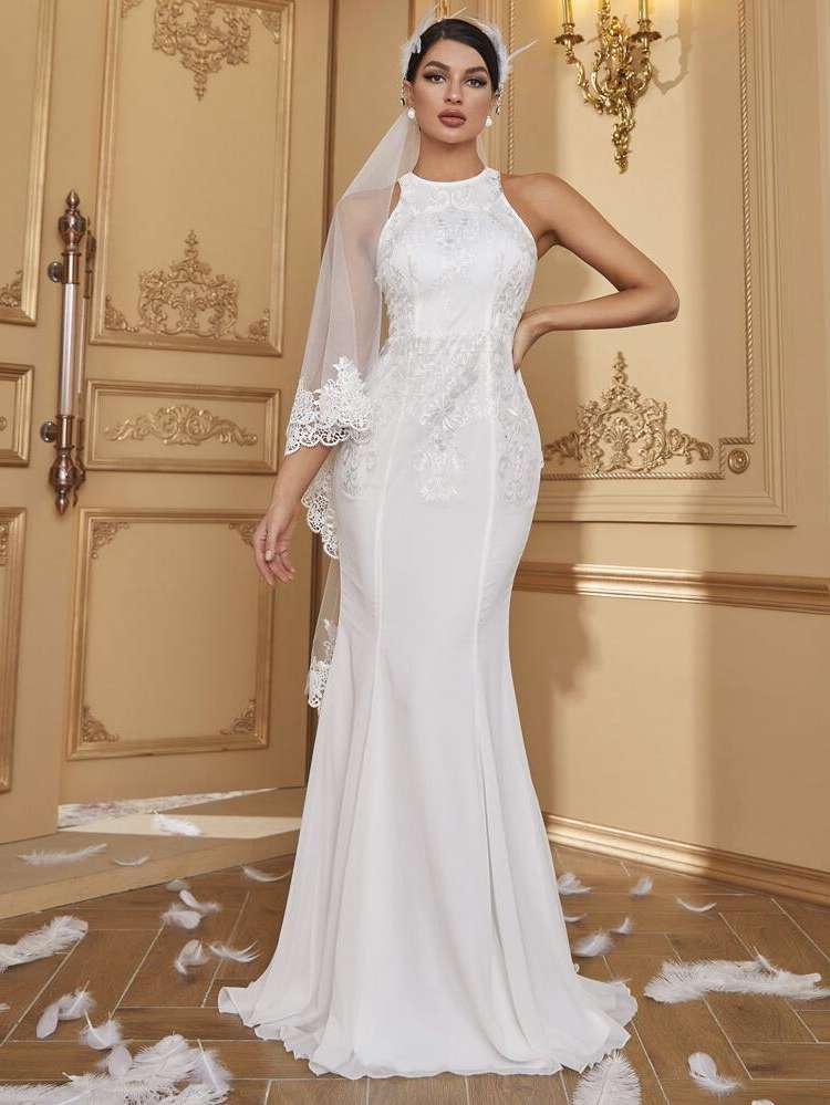  Sleeveless Halter Maxi Weddings  Events 2278