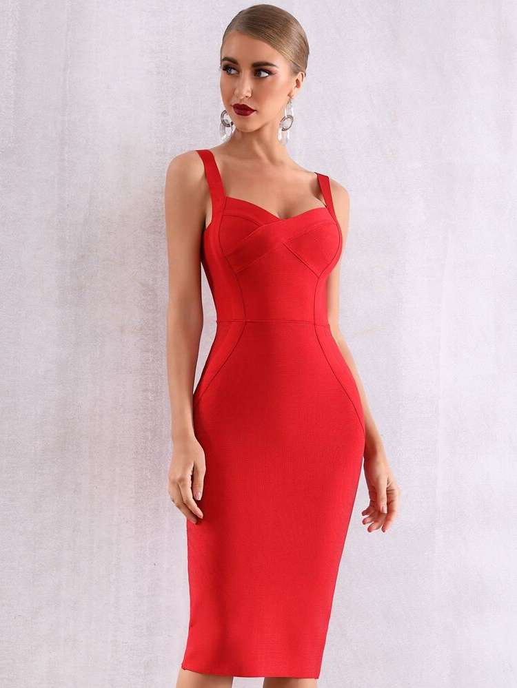 Plain Sleeveless Elegant Women Dresses 469