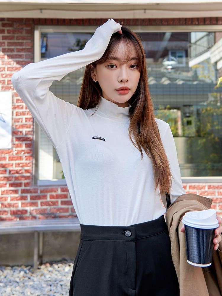 Stand Collar Regular Long Sleeve Women Clothing 2811