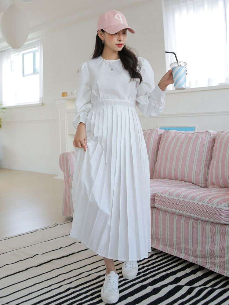  White Round Neck Women Clothing 2338