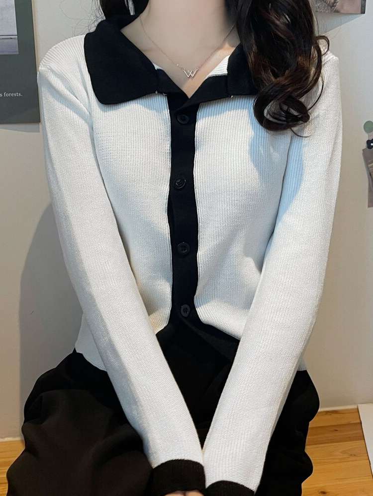  Collar Regular Fit Casual Women Cardigans 3139