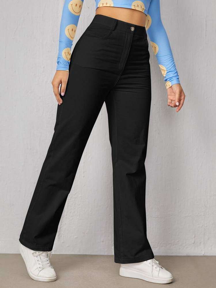  Casual Button Women Bottoms 845